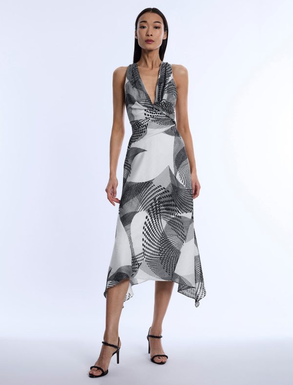 Bcbg 2025 Printed Cowl Halter Dress