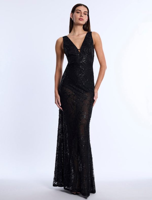 Bcbg 2025 Embellished Cut-Out Gown