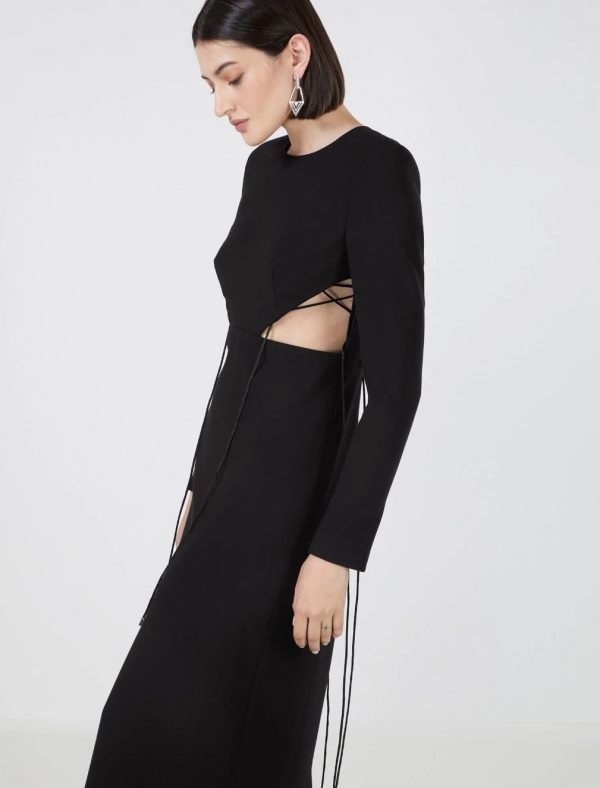 BCBG ALESSANDRO LACE-UP DRESS - BLACK BEAUTY - Image 3