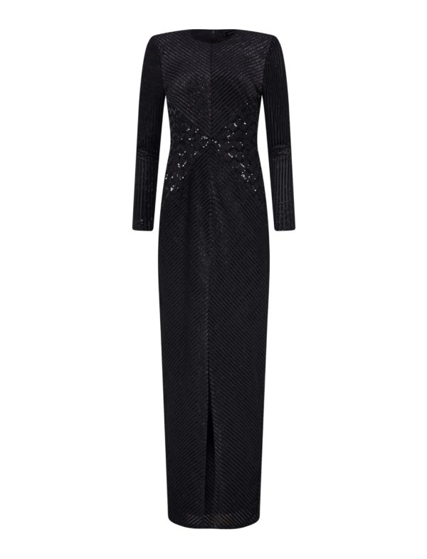 BCBG COLETTA SPARKLE EVENING GOWN - BLACK - Image 5