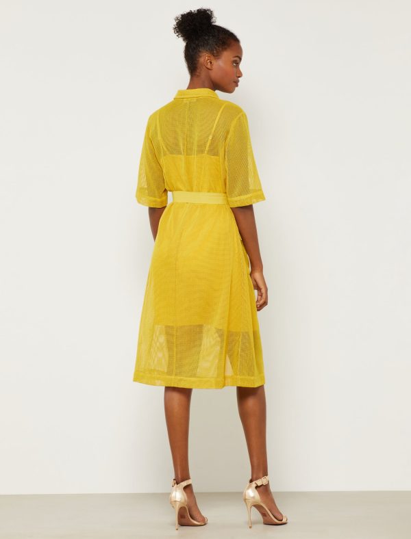 Bcbg Collared Belted Midi Dress - Image 8