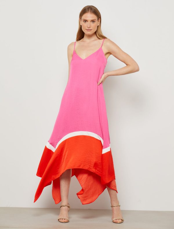 Bcbg Colorblock Handkerchief Hem Dress