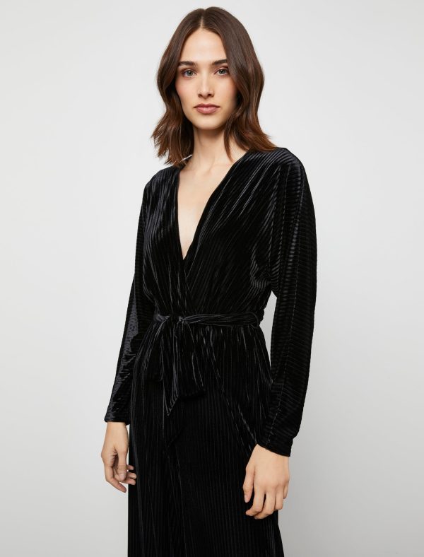 Bcbg Cora Long Sleeve Velvet Jumpsuit - Image 2