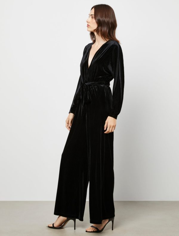 Bcbg Cora Long Sleeve Velvet Jumpsuit - Image 3