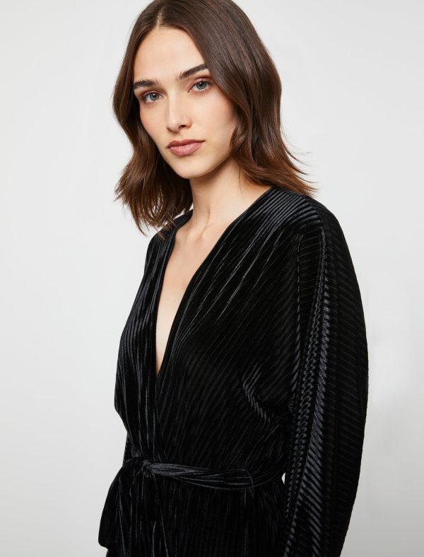 Bcbg Cora Long Sleeve Velvet Jumpsuit - Image 4