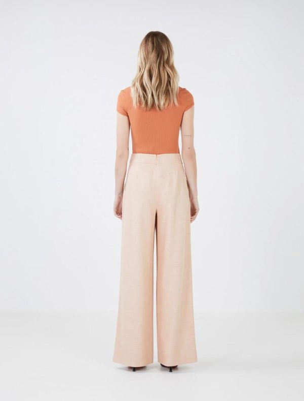 BCBG ALESSI WIDE-LEG PANT - RAW SIENNA - Image 3