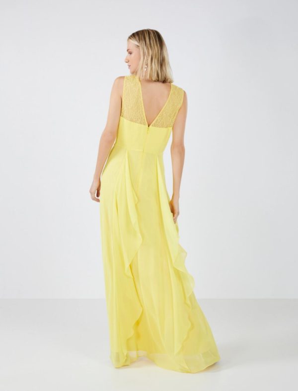 BCBG ALESSIA EVENING DRESS - YELLOW CREAM - Image 4