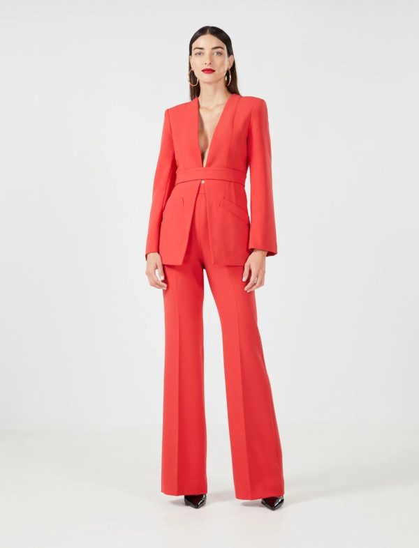 BCBG ALESSIA OPEN-BACK BLAZER - RUBICONDO