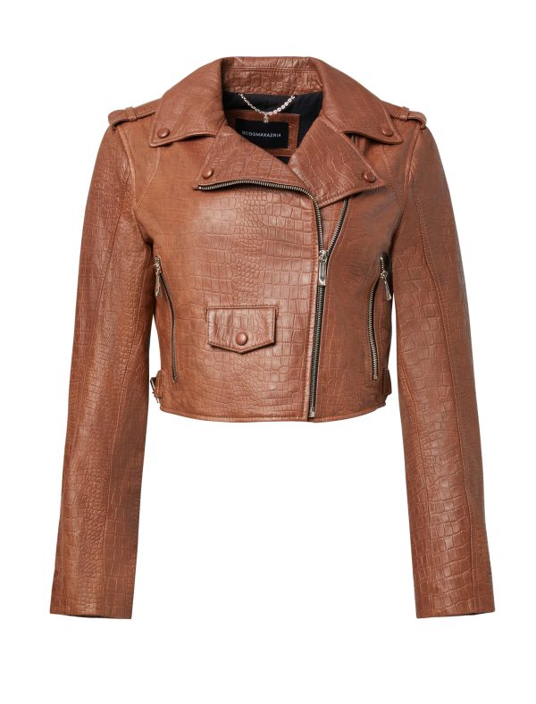 Bcbg Cropped Leather Moto Jacket - Image 8