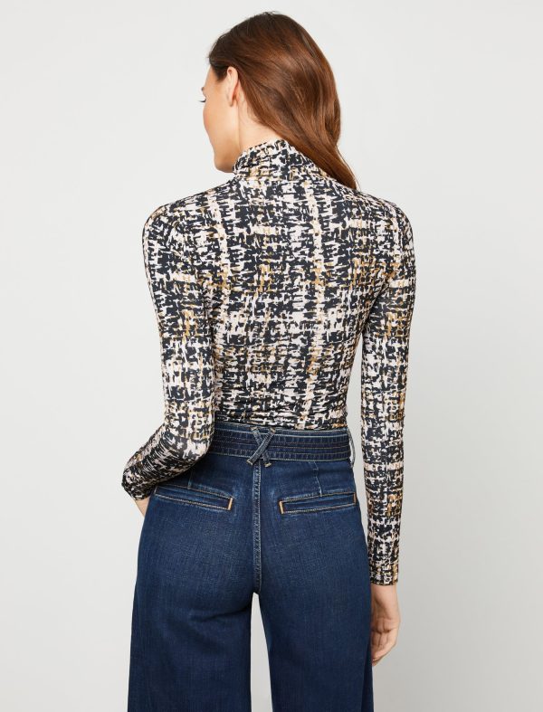 Bcbg Crosshatch Turtleneck Long Sleeve Top - Image 5