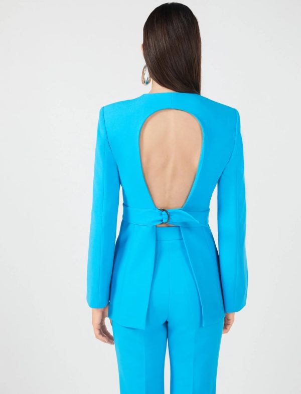 BCBG ALESSIA OPEN-BACK BLAZER - VIVID BLUE - Image 2