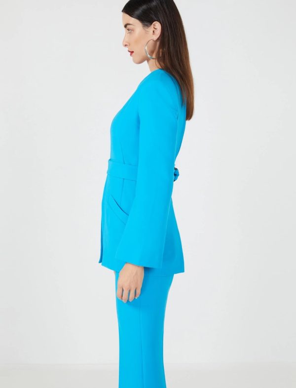 BCBG ALESSIA OPEN-BACK BLAZER - VIVID BLUE - Image 3