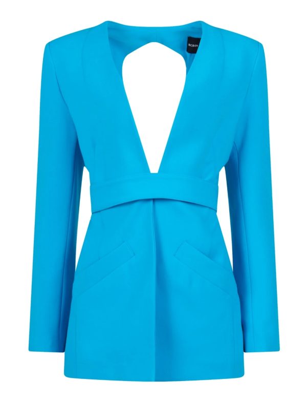 BCBG ALESSIA OPEN-BACK BLAZER - VIVID BLUE - Image 5