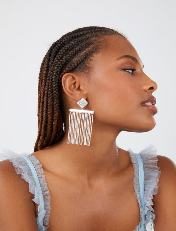 Bcbg Crystal Fringe Earrings