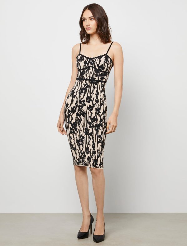 Bcbg Davina Printed Lace Jacquard Dress