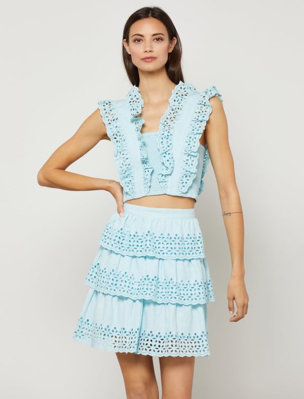 Bcbg Dinah Eyelet Crop Top