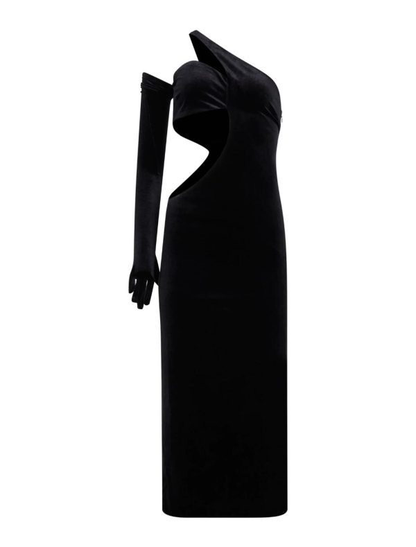 BCBG DOMENICO GLOVED VELVET DRESS - BLACK BEAUTY - Image 7