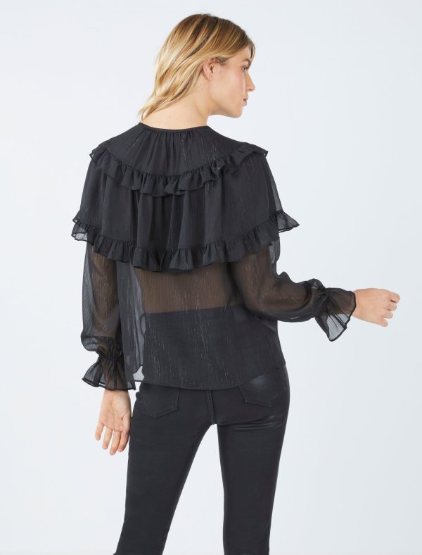 Bcbg Double Ruffle Tie Front Top - Image 4