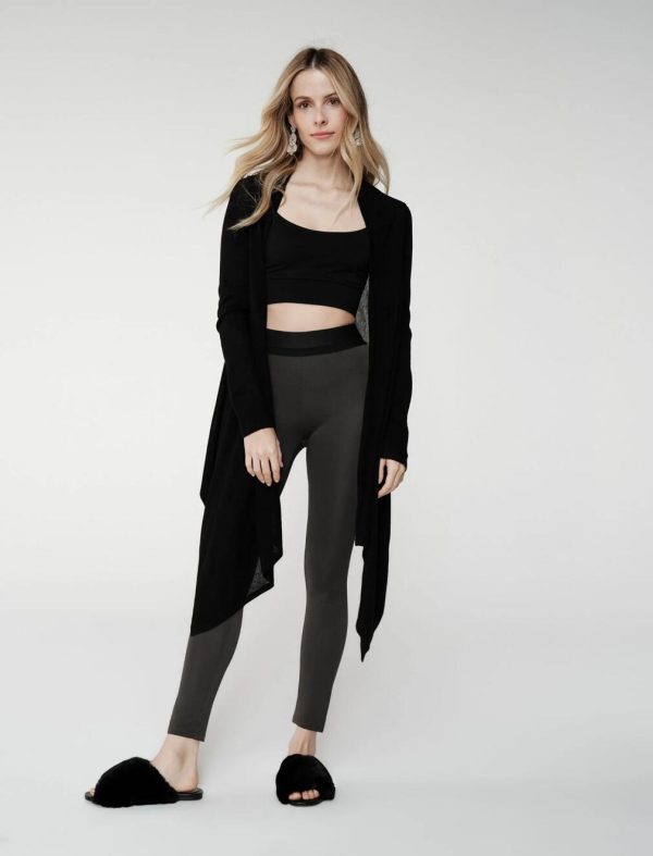 BCBG DRAPED CARDIGAN - BLACK