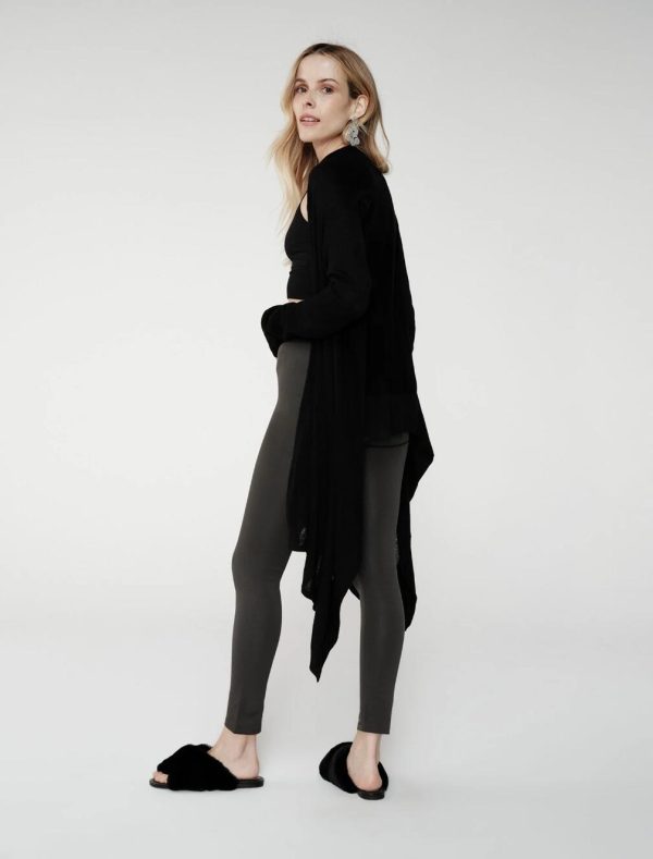 BCBG DRAPED CARDIGAN - BLACK - Image 3