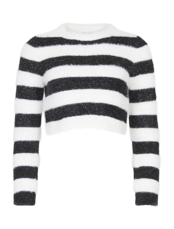 BCBG ELENORA FUZZY KNIT SWEATER - BLACK BEAUTY - Image 6