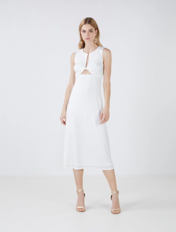 BCBG ELOISE MIDI DRESS - OFF WHITE