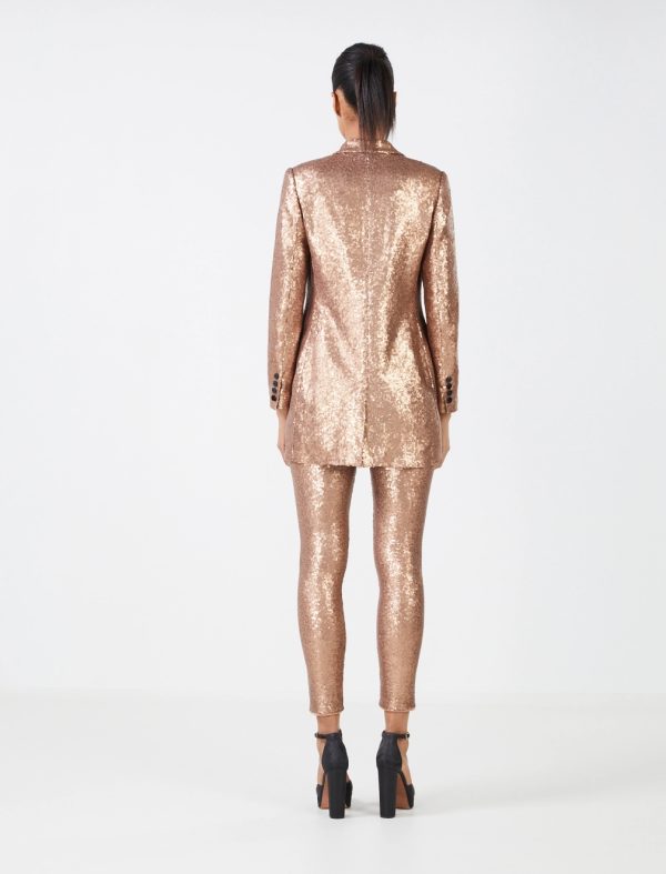 BCBG EUGENIA SEQUIN BLAZER - GOLD - Image 4