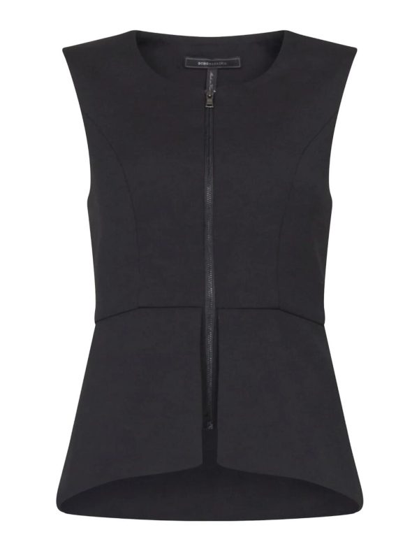 BCBG ABRIELLE SLEEVELESS PEPLUM TOP - BLACK - Image 6