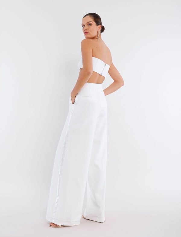 BCBG FAIRFAX WIDE-LEG TROUSER - OPTIC WHITE - Image 2