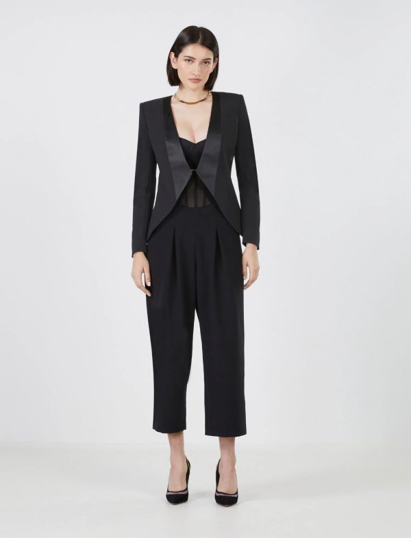 BCBG ALONZO STRUCTURED BLAZER - BLACK BEAUTY