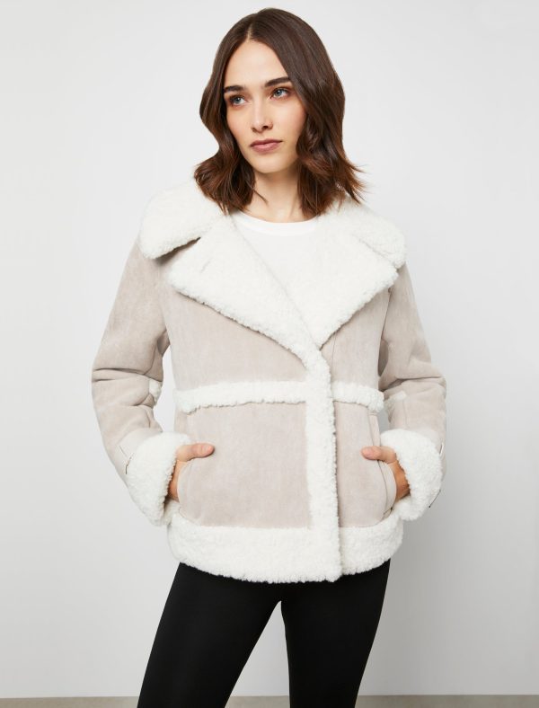 Bcbg Faux Shearling Moto Jacket