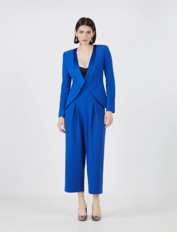 BCBG BLAZER ALONZO STRUCTURED BLAZER - MAZARINE BLUE