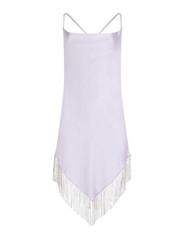 BCBG FLORENTINA SPARKLE FRINGE MINI DRESS - PASTEL LILAC - Image 5