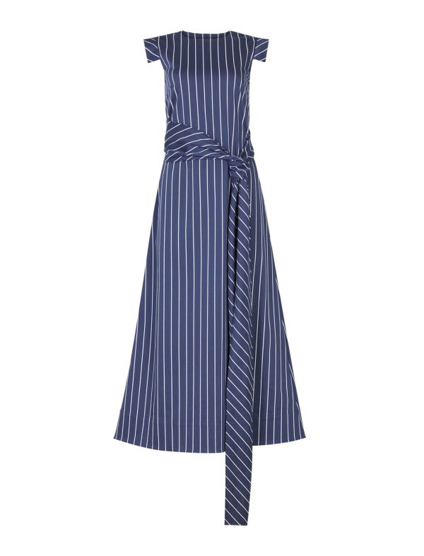 BCBG FLUIT TIE FRONT DRESS - SAILOR PINSTRIPE - Image 6