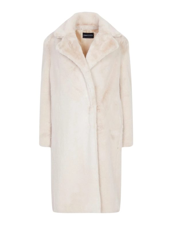 BCBG GENNY FAUX FUR COAT - DOVE GREY - Image 6