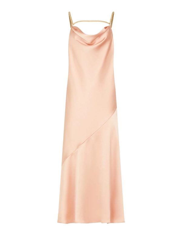 BCBG GINEVRA CHAIN DETAIL EVENING DRESS - CAFE CREME - Image 7