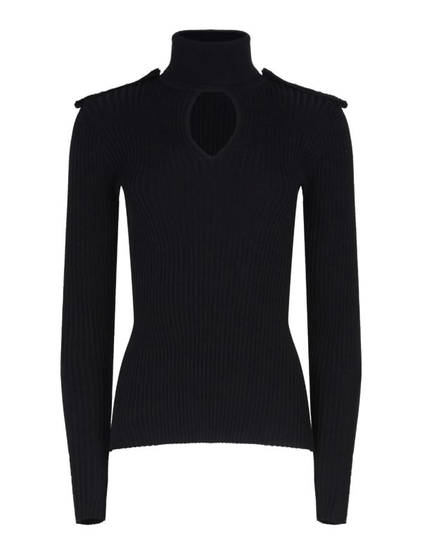 BCBG GIOIA WOOL KNIT TOP - BLACK BEAUTY - Image 5