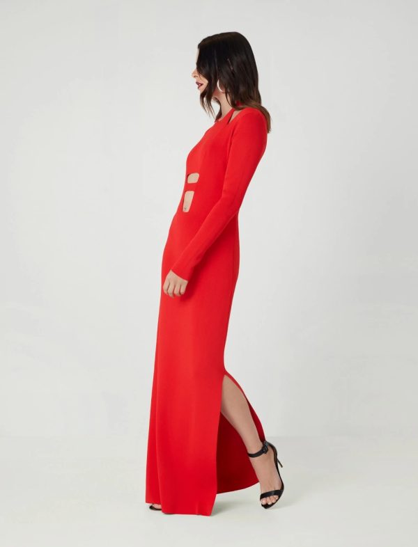 BCBG GIULIA CUTOUT EVENING DRESS - RED - Image 2