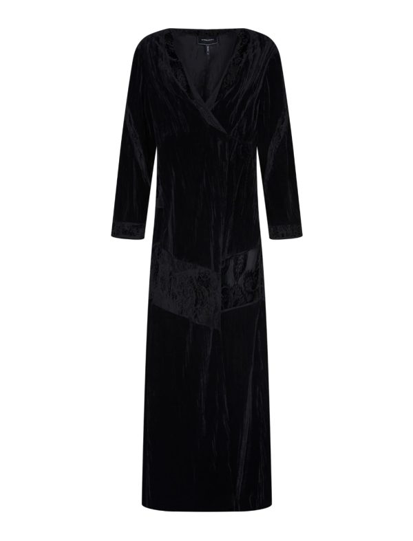 BCBG GRAZIANA VELVET WRAP DRESS - BLACK BEAUTY - Image 5