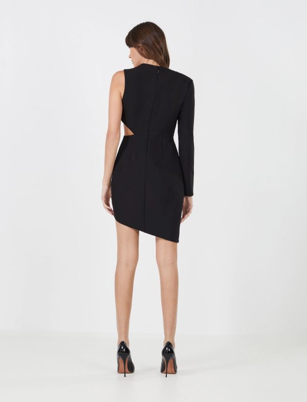 BCBG HAYDEN CUTOUT SPARKLE MINI DRESS - BLACK COMBO - Image 4