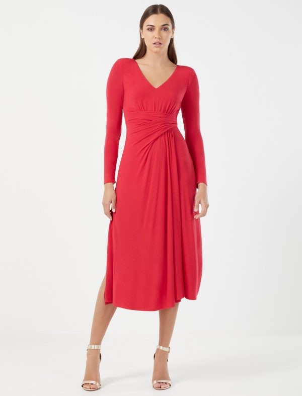 Bcbg Hazel Wrap Front Midi Dress