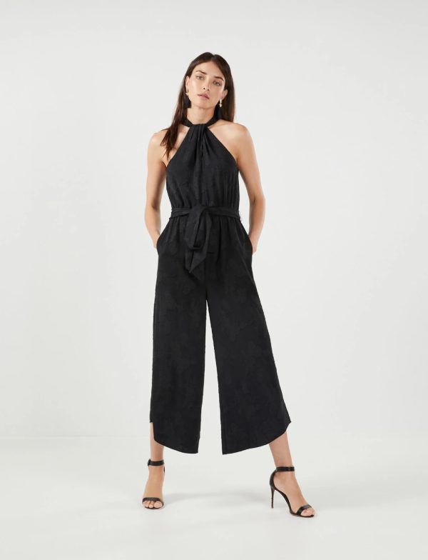 BCBG HENRI HALTER JUMPSUIT - BLACK