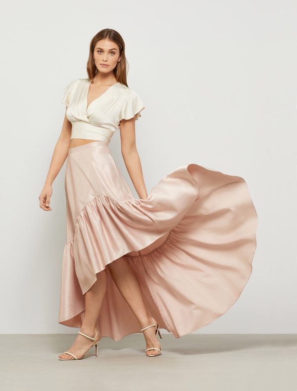 Bcbg High-Low Ruffle Skirt