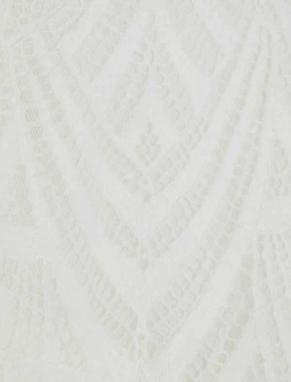 BCBG IDA PATTERNED LACE MINI DRESS - OFF WHITE - Image 5