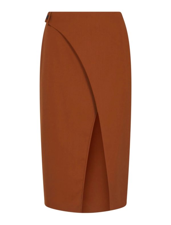 BCBG IMELDA WOOL SKIRT - CARAMEL CAFFE - Image 5