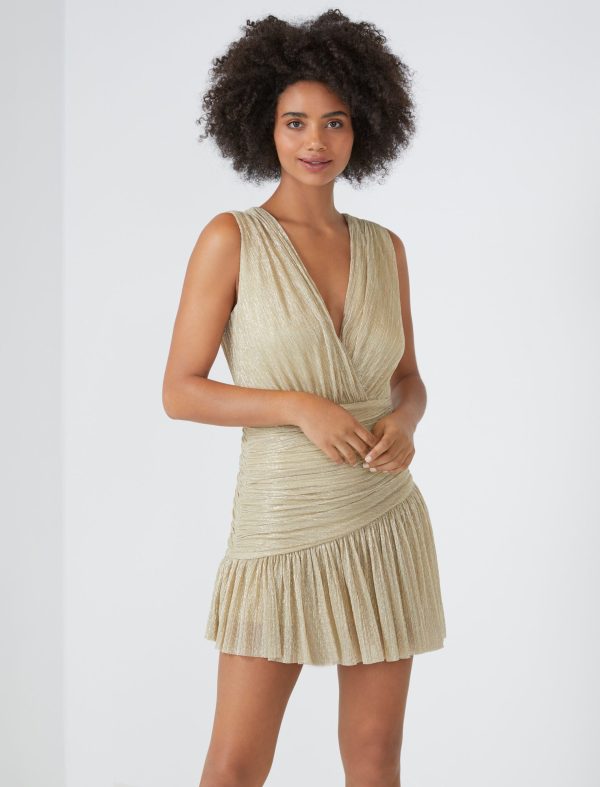 Bcbg Iris Metallic Evening Mini Dress - Image 5