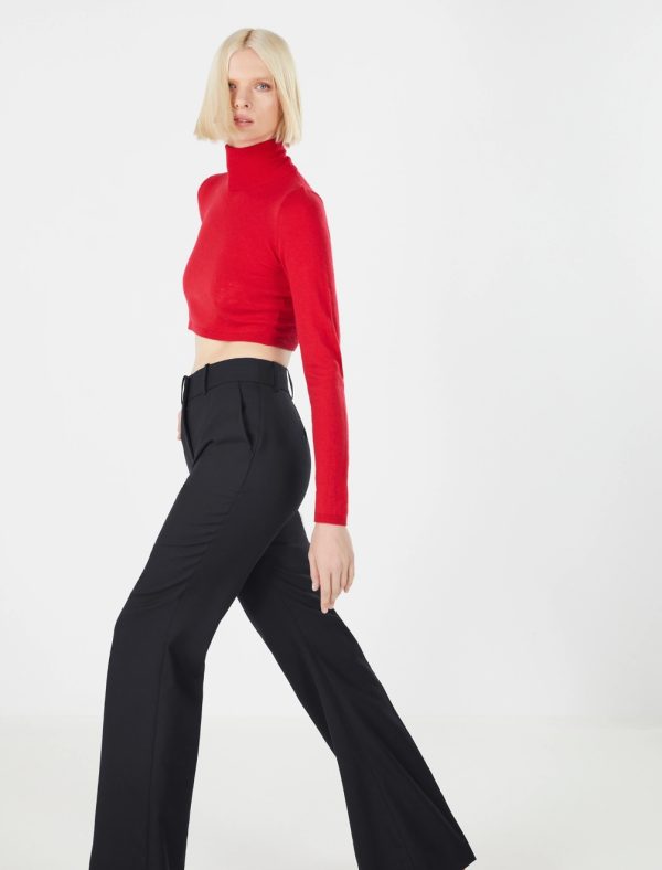 BCBG ISEPPA WOOL CROP TOP - ADRENALINE RED - Image 3