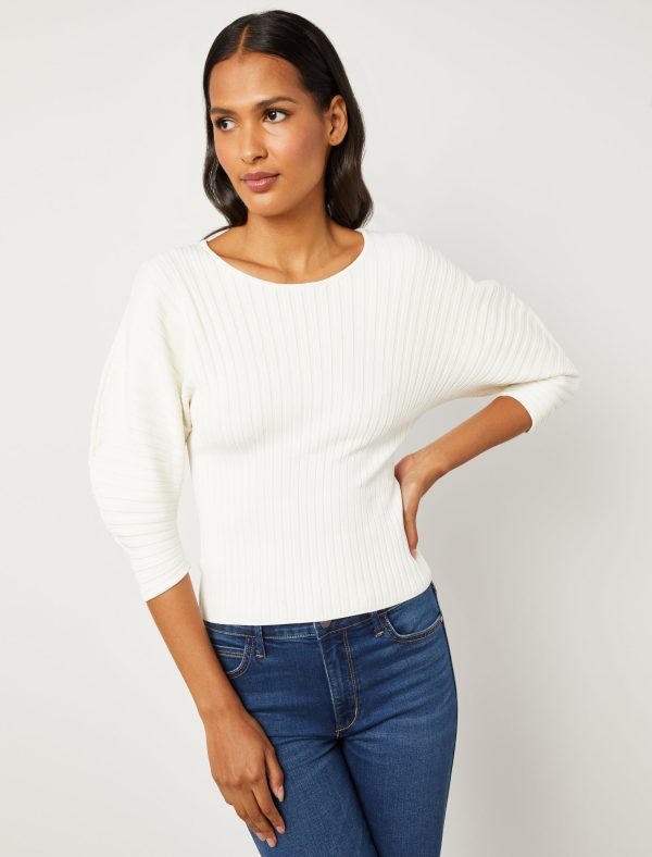 Bcbg Jade Puff Sleeve Rib Top