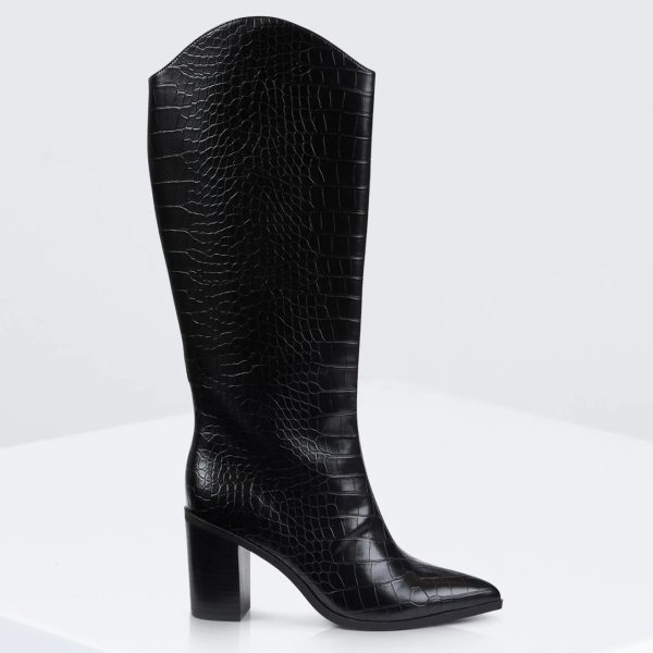 BCBG JANDA TALL BOOT BCBGENERATION - BLACK/CROC - Image 3