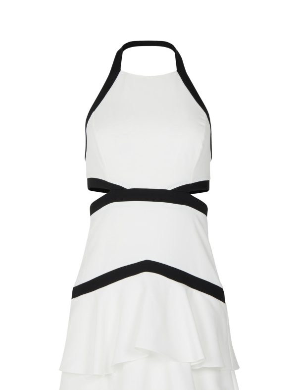 BCBG JAXON COLORBLOCK MINI DRESS - OFF WHITE COMBO - Image 4